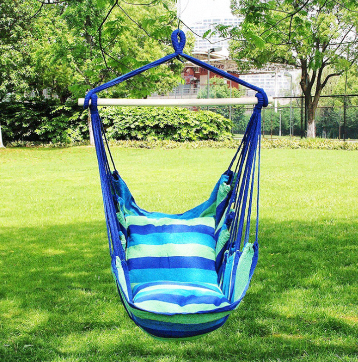 Outdoor camping cradle hanging chair, rainbow striped canvas swing hammock, dormitory leisure swing hanging chair wholesale only for foreign trade and export only for foreign trade and export only for foreign trade and export detail image 2