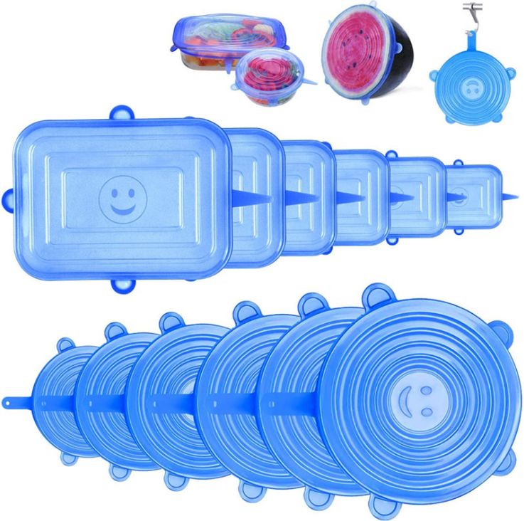 Vacuum sealed plastic wrap silicone fresh-keeping bowl cover 12 sets