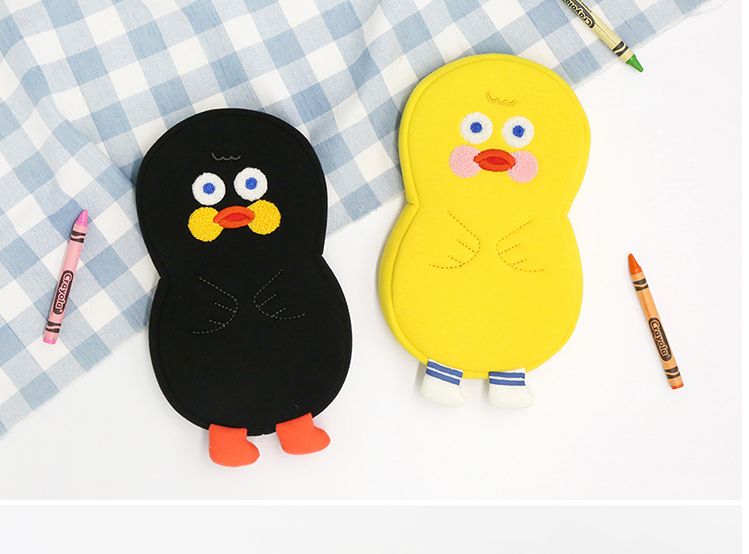 Korean stationery creative cartoon ugly Toast pen bag Student office portable cotton stationery bag 2
