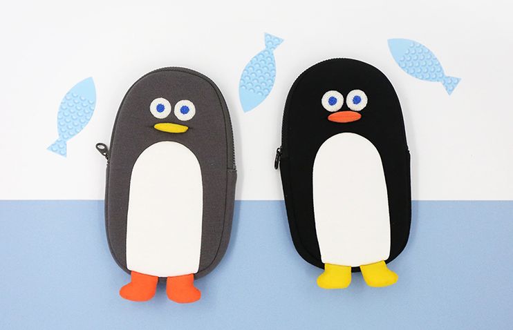 Korean stationery creative cartoon ugly toast pen bag Student office portable cotton stationery bag 1