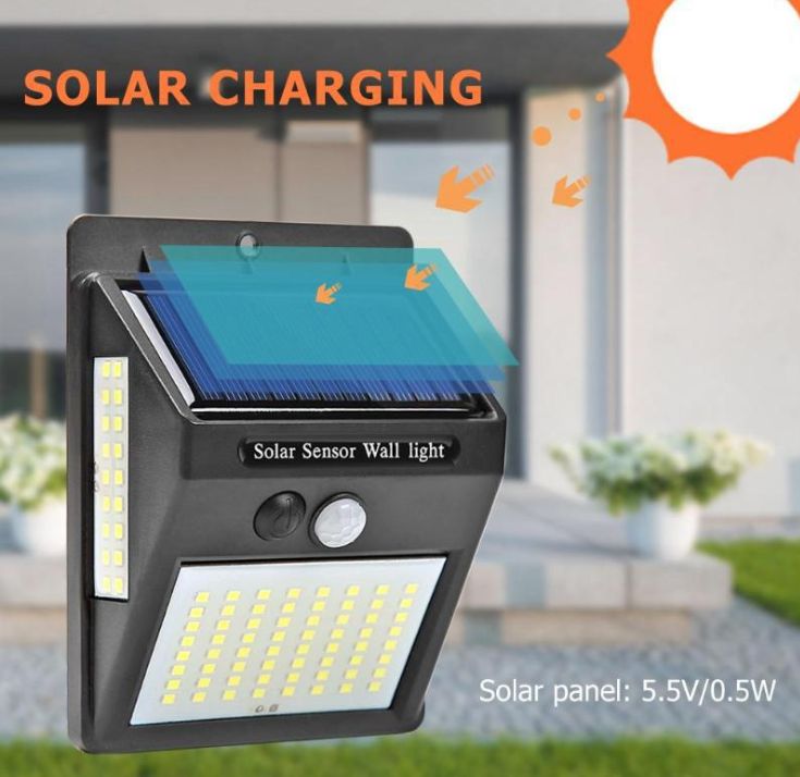 100LED solar Body sensor lamp Outdoor waterproof lighting courtyard lamp solar wall lamp thumbnail