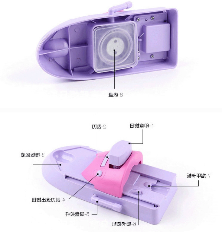 美甲印花机 硅胶印章指甲油彩绘机套装含花形钢板6个详情图3