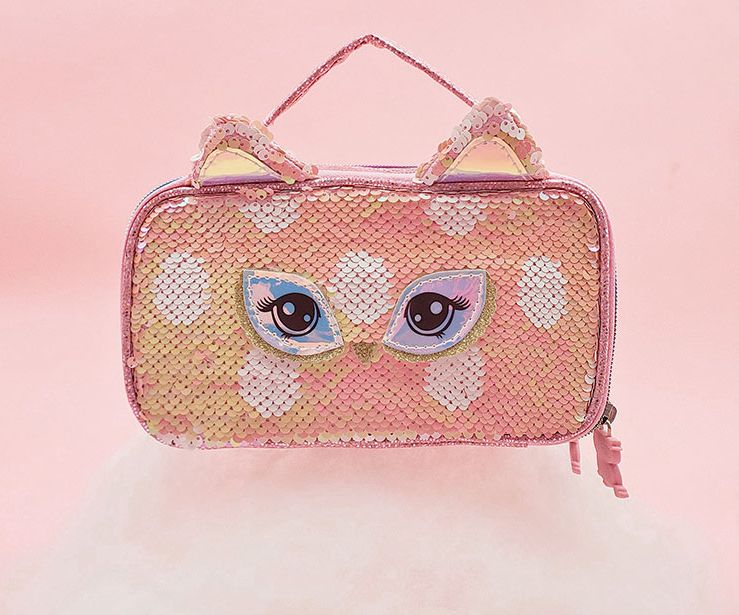 Bag Boy Girl Cute sequin pencil case for elementary school students Large capacity pencil case 2