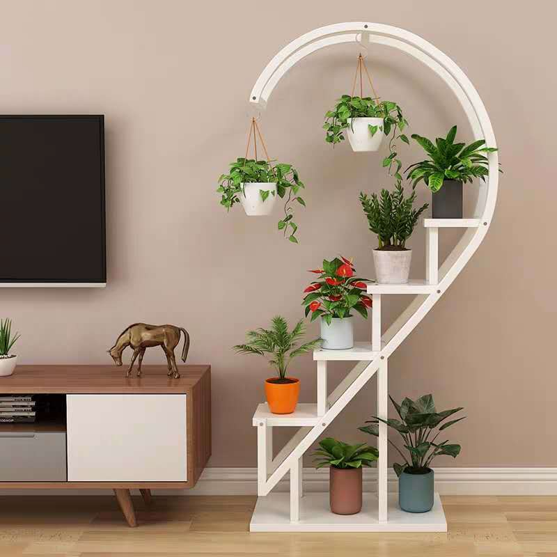Home flower stand, flowerpot stand, balcony decoration shelf, living room simple floor-standing heart-shaped shelf A626 detail image 9