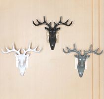 American decorative antler hook self-adhesive perforating free wall shelf wall hanging keyless hook
