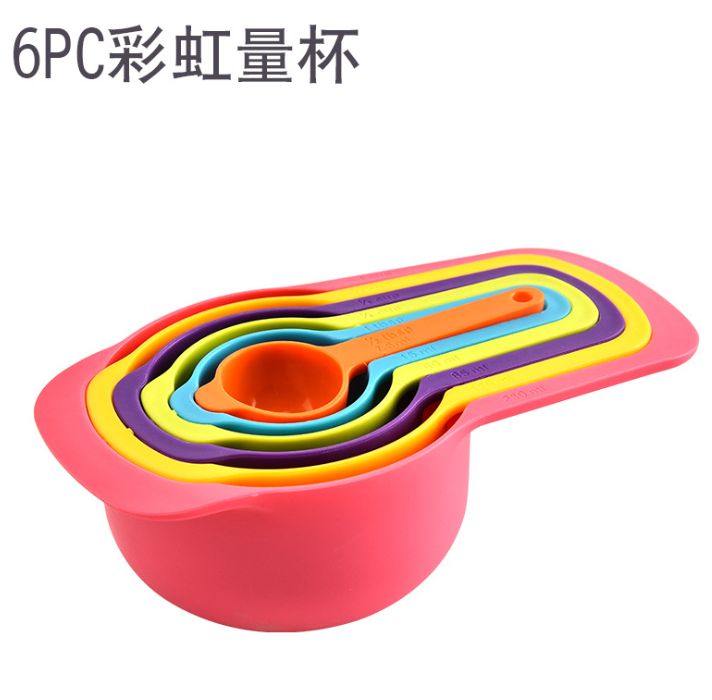 6-piece rainbow measuring spoon Milk powder spoon Graduated spoon Kitchen measuring spoon