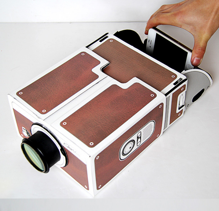 Wholesale of second-generation DIY smart power-free installation, small handcrafted cardboard box mobile phone high-definition projector detail image 3