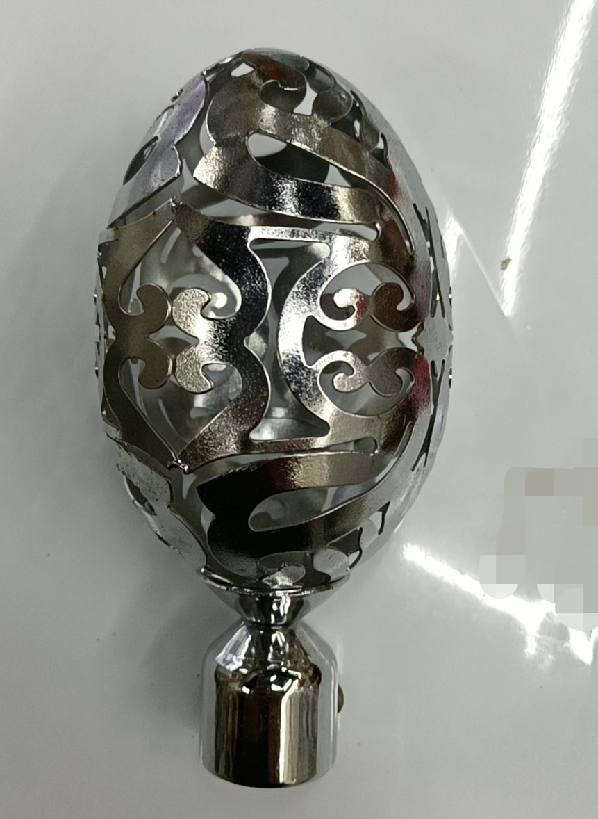窗帘杆装饰头/镶钻金属头/水晶头白底实物图