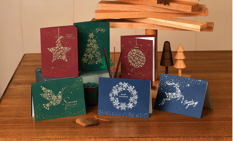 镭射烫金圣诞祝福贺卡商务感谢卡片2105血晶莹圣诞卡详情图1