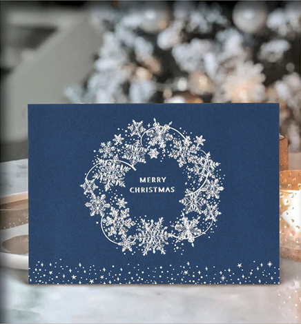 镭射烫金圣诞祝福贺卡商务感谢卡片2105血晶莹圣诞卡详情图2