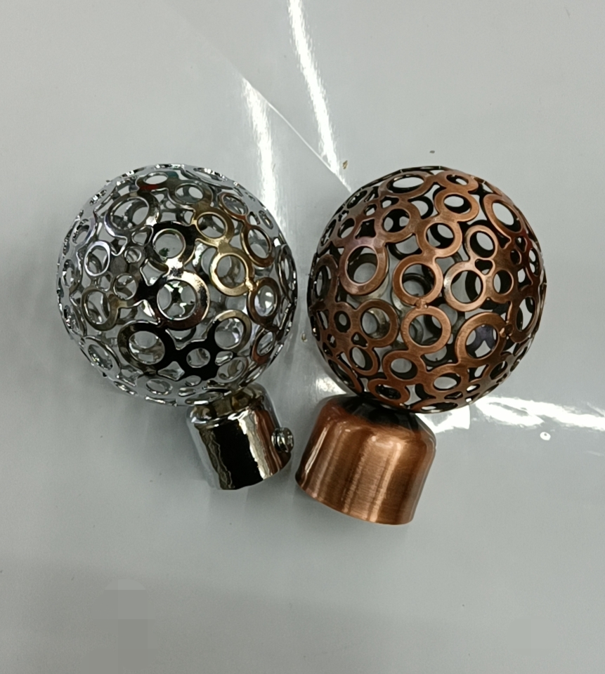蝶飞舞窗饰 镶钻镂空窗帘杆装饰头 金属窗帘配件水晶头 罗马杆头配件详情图5