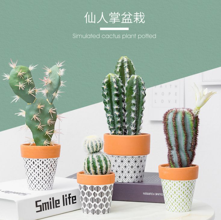 北欧风格仿真仙人掌盆栽小摆件贡茶店置物架清新创意假花绿植摆饰仅供外贸外销仅供外贸外销仅供外贸外销