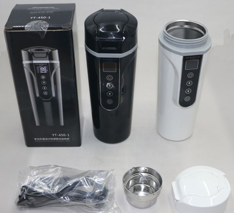 新款智能车载电热杯车用烧水杯汽车热水器加热杯保温杯12V24V通用