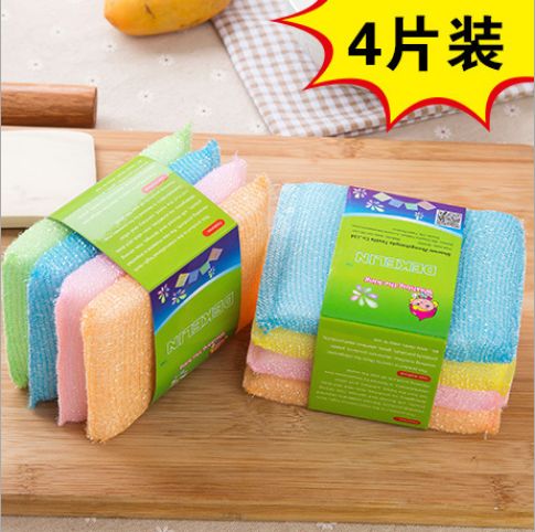 Sponge cleaning cloth cleaning king cleaning brush super decontamination household washing dish cleaning pot cloth 4 pieces
