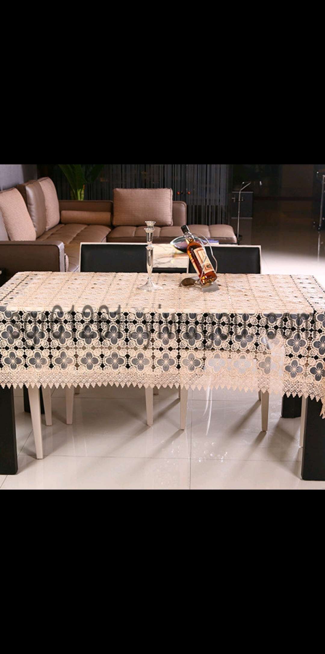 Pendant edge glass yarn craft tablecloth