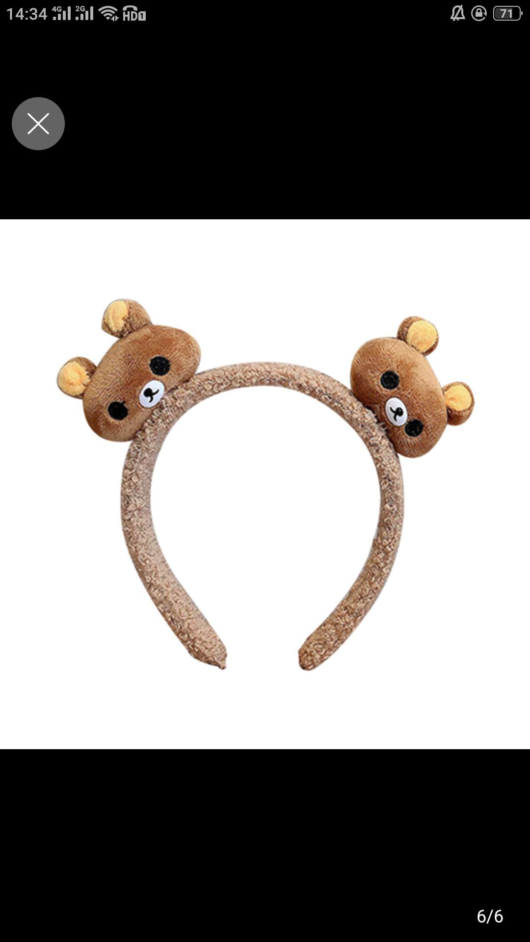 Bear ear figurine hair pressing button