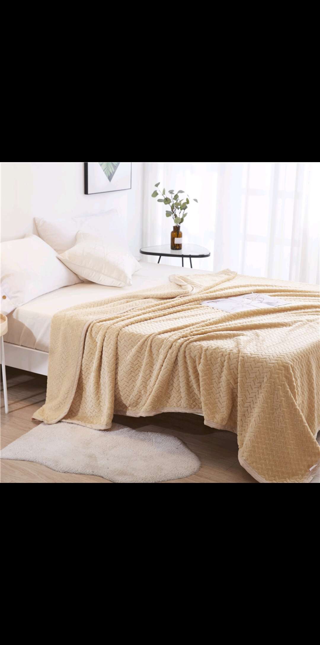 Manufacturer direct plain color Fale wool wheat blanket autumn and winter cover blanket double thickened lamb wool blanket nap blanket thumbnail