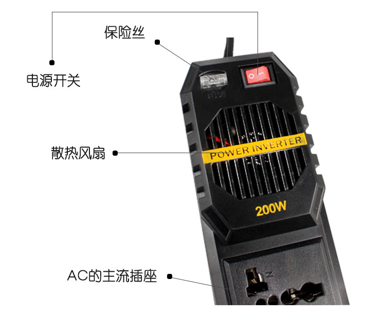 200W Mini Car Inverter 12V To 220V New Outdoor Auto Parts Best-Selling Inverter Converter Item Picture