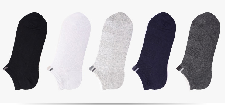Black and white plain socks for men thumbnail