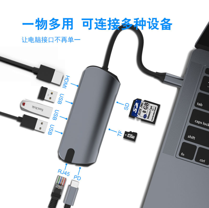 usb typec转hdmi扩展坞拓展雷电3配件适用苹果华为笔记本P30V20详情图1