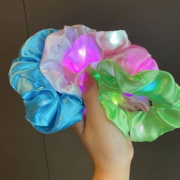 LED illuminated large intestine hair band headband, female Internet celebrity Instagram dancing magic equipment, hair band, hair tie, rubber band, luminous headwear details Picture