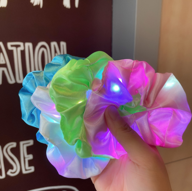 LED illuminated large intestine hair band headband, female Internet celebrity Instagram dancing magic equipment, hair band, hair tie, rubber band, luminous headwear detail image 1