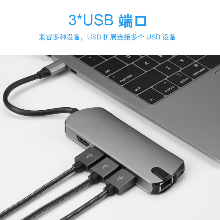 usb typec转hdmi扩展坞拓展雷电3配件适用苹果华为笔记本P30V20详情图2