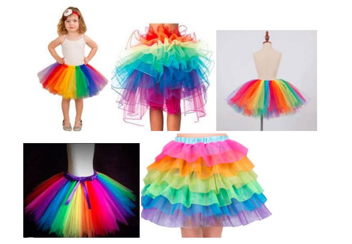 Puff dress, rainbow dress, cake dress