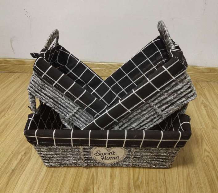 家居必备  家具收纳柜简约大容量  收纳整理神器纸绳收纳篮详情图1