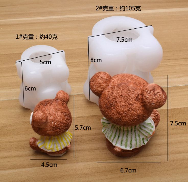 Ice bear net red teddy bear silicone mold diy glue decorative craft mold