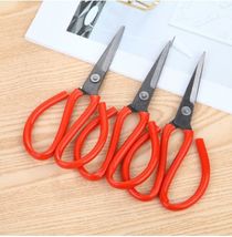 E045 红色硅胶手柄不锈钢剪刀头 家用创意多功能裁纸裁衣物墙纸