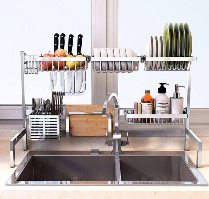 304 stainless steel sink drain rack Dish rack Foldable kitchen supplies storage rack Bowl rack storage rack
