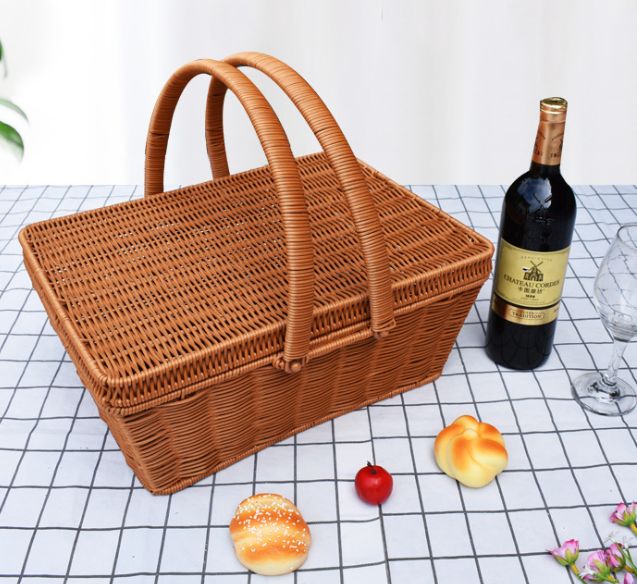 手工仿藤编织篮端午粽子包装礼盒鸡蛋手提篮礼品收纳筐水果面包篮