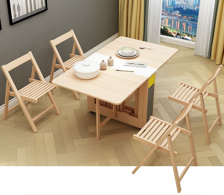 Modern simple home telescopic folding table Nordic furniture 6 people dining table