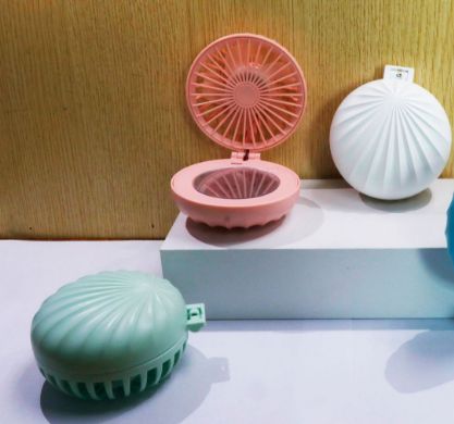 创意化妆镜风扇便携式手持迷你风扇地摊货源 桌面卡通可爱小风扇