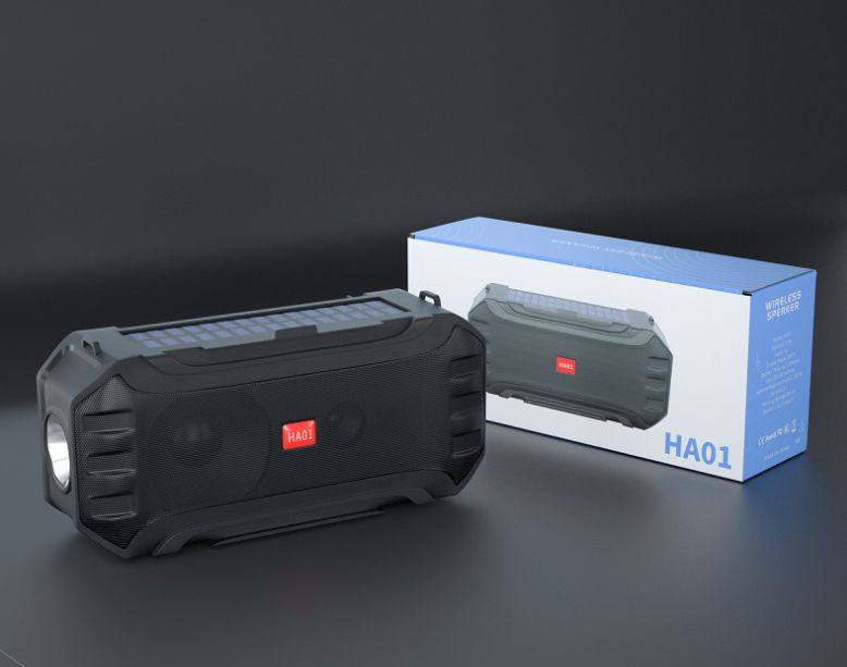 Bluetooth speaker with solar charging wireless audio custom LOGO receiver single strap subwoofer