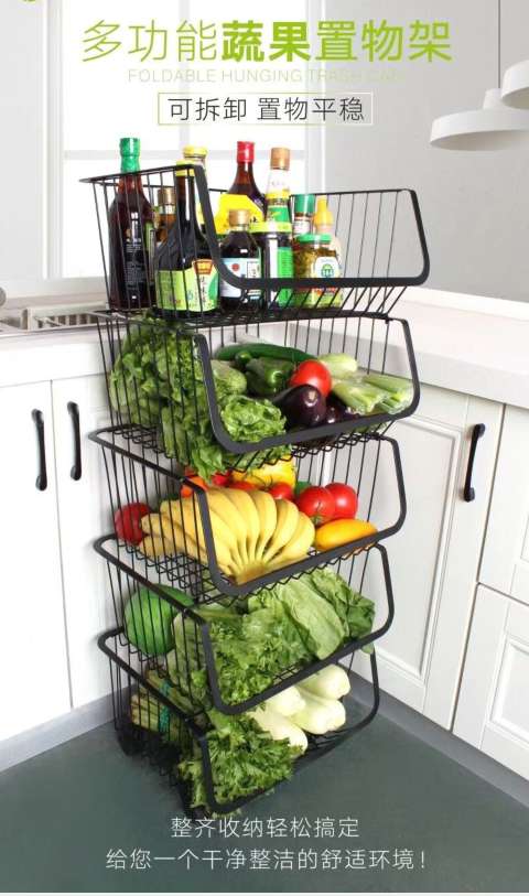 Multi-functional vegetable and fruit storage rack details Picture
