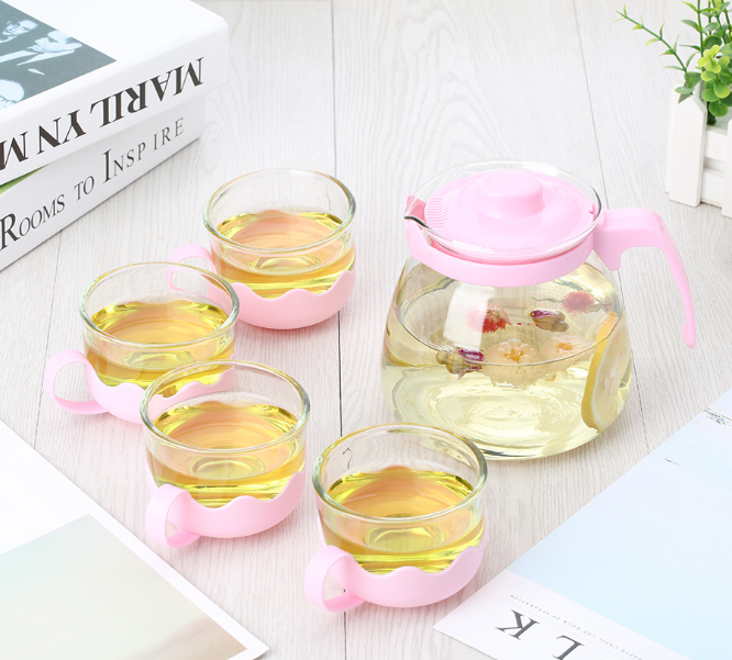 Heat-resistant glass teapot, flower tea health pot, five-piece set, Gongfu tea set, portable tea set, only for foreign trade and export, only for foreign trade and export, only for foreign trade and export detail image 2