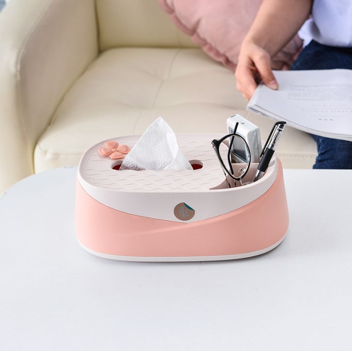 The simple and elegant rectangular household tissue box has a beautiful shape. It is a simple household living room tissue box available in two colors Specification image