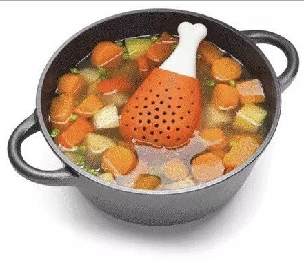 Silicone chicken leg seasoning filter, stew soup soup spices package filter, tea filter