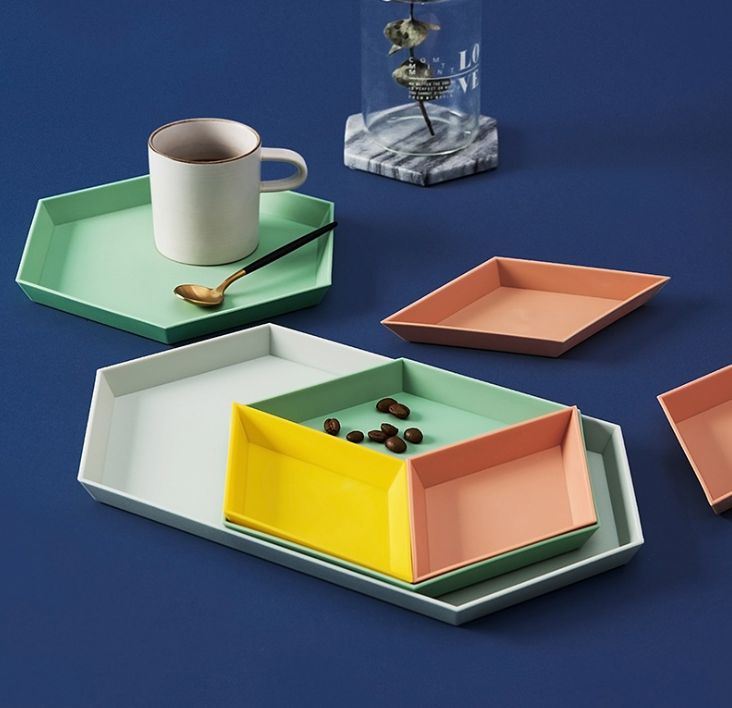 Nordic geometric storage fruit tray Creative desktop combination jewelry tray tray multi-functional storage melon fruit tray