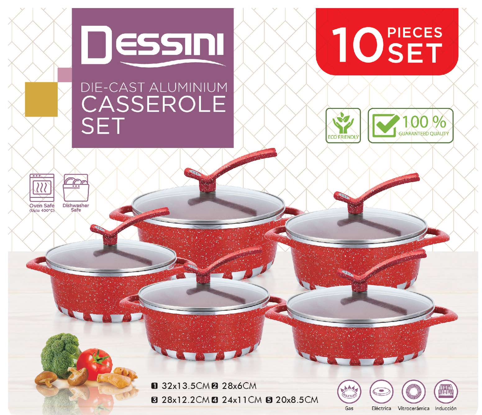 10-piece set of stand-up lid soup pot line clause Lightning marble tourmaline non-stick pot multi-functional set pot Application Scenario