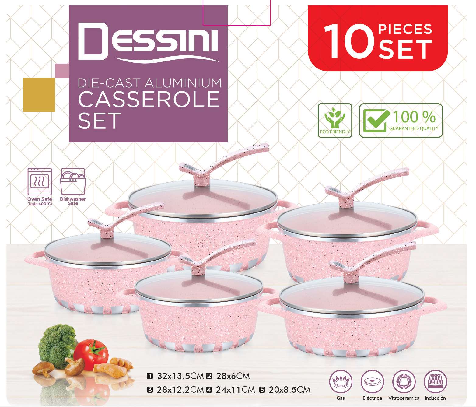 10-piece set of stand-up lid soup pot line clause Lightning marble tourmaline non-stick pot multi-functional set pot undefined