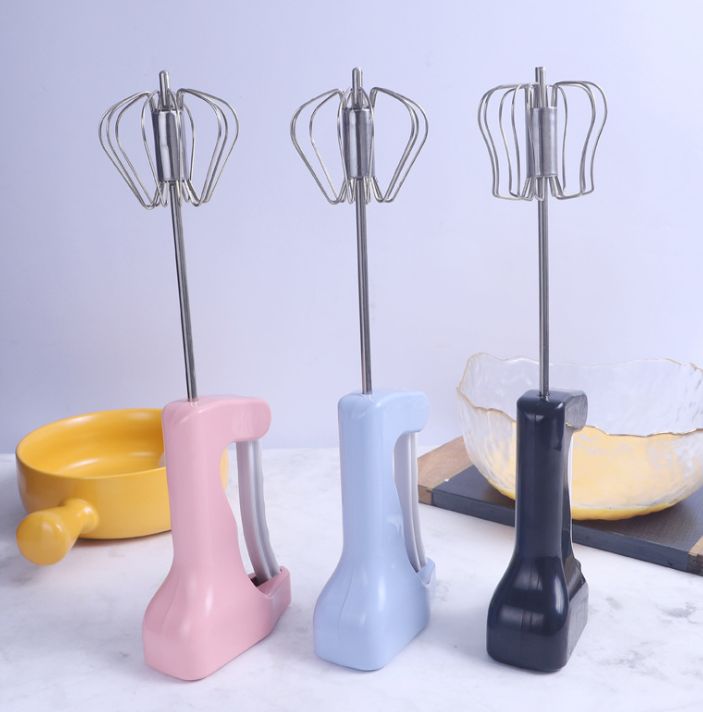 Egg beater Household mini semi-automatic manual hand-held cream beater Stainless steel egg beater