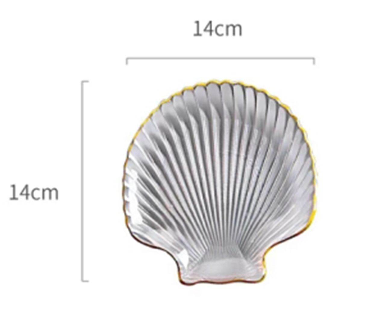 义乌好货透明描金扇贝盘摆盘料理盘plate