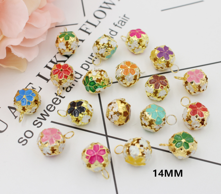 铃铛 14MM 景泰蓝镂空花铃铛 宠物笼具 头饰铃铛 花铃详情图2