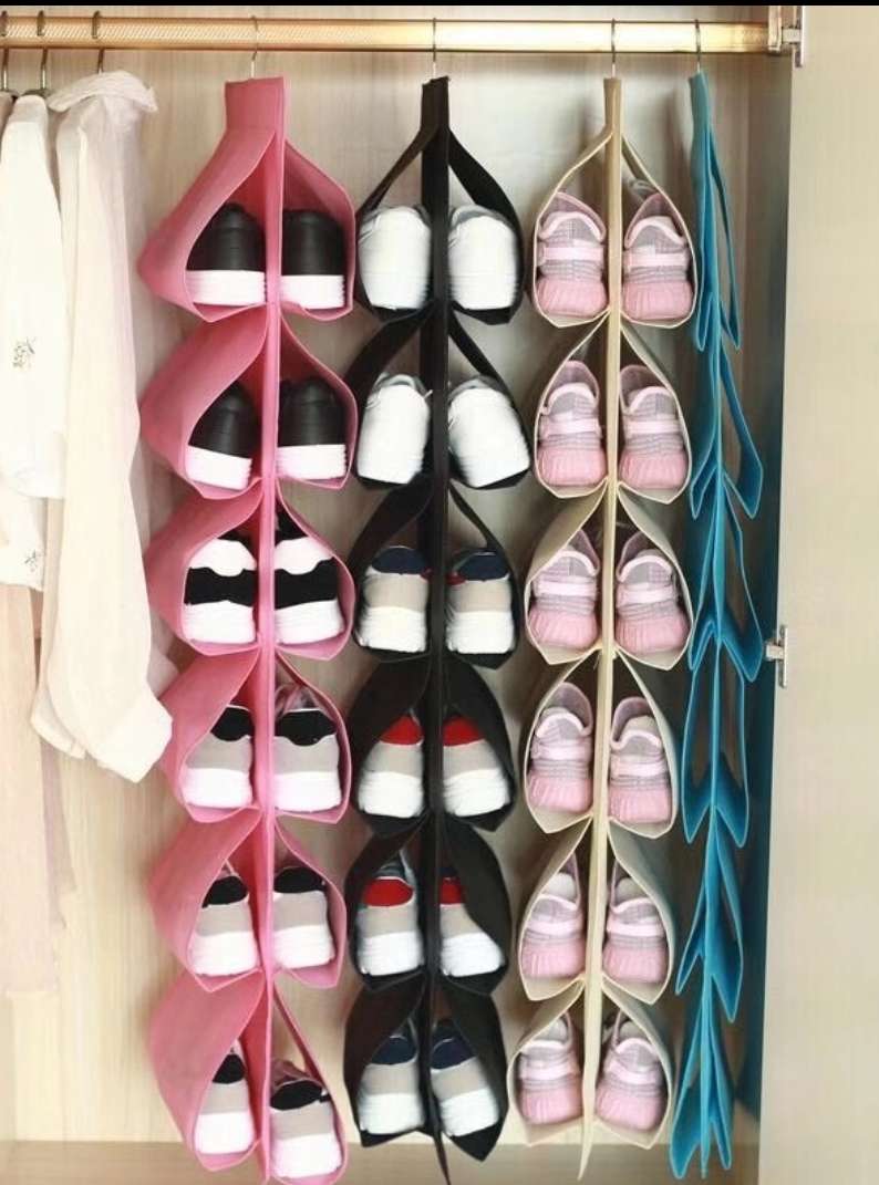 Double-Sided Transparent Bag Storage Bag Shoe Storage Bag Hanging Bag Storage Helper details Picture