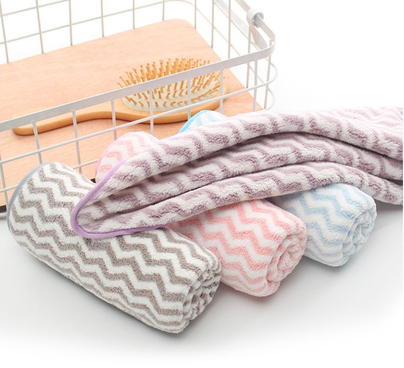 Sanjun cationic coral fleece dry hair, face wash, hand towel and bath towel details Picture