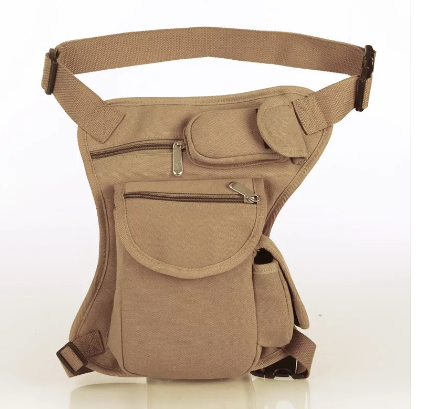 腰包男包帆布包韩版腰腿包户外休闲包骑行腿包雅致黑健身包外卖包