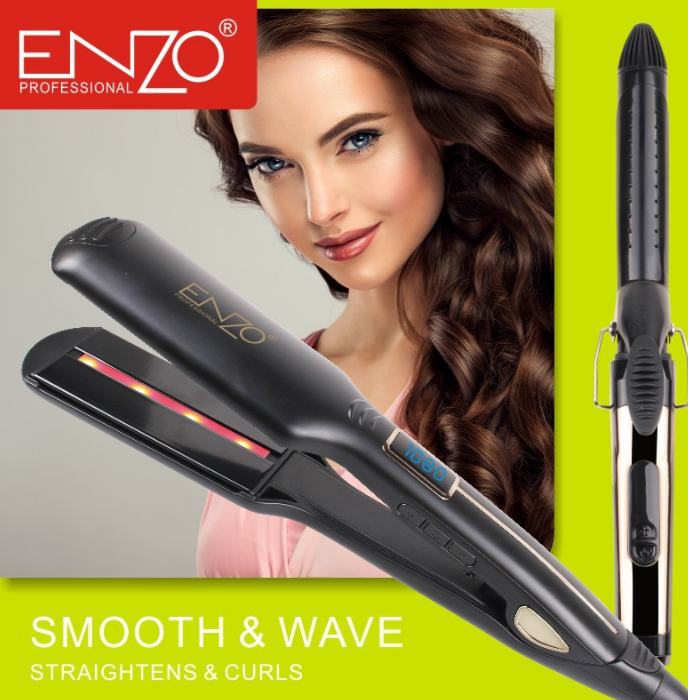 ENZO ENzo factory Direct sales ceramic panel electric splint mixed batch multi-functional curling iron, hair perming and straightening device set report: The purchase of this product is a commercial trade behavior detail image 1